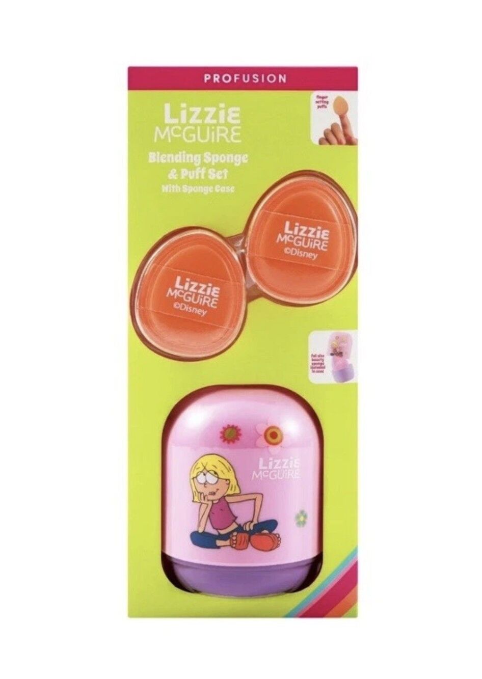 Lizzie McGuire Profusion Makeup Collection Blending Sponge & Puff Set Case *NEW*